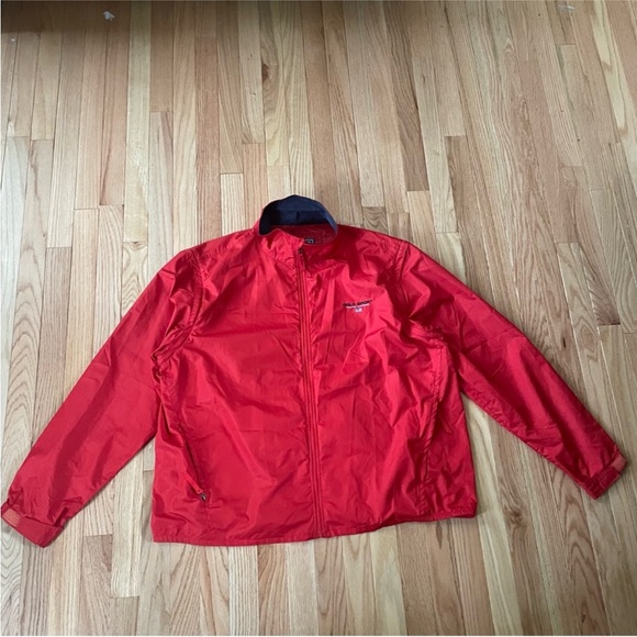 VINTAGE 90s Polo Sport Ralph Lauren Jacket Mens XL Red USA Flag Windbreaker - Picture 1 of 11